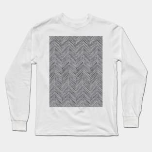 Grey Herringbone Long Sleeve T-Shirt